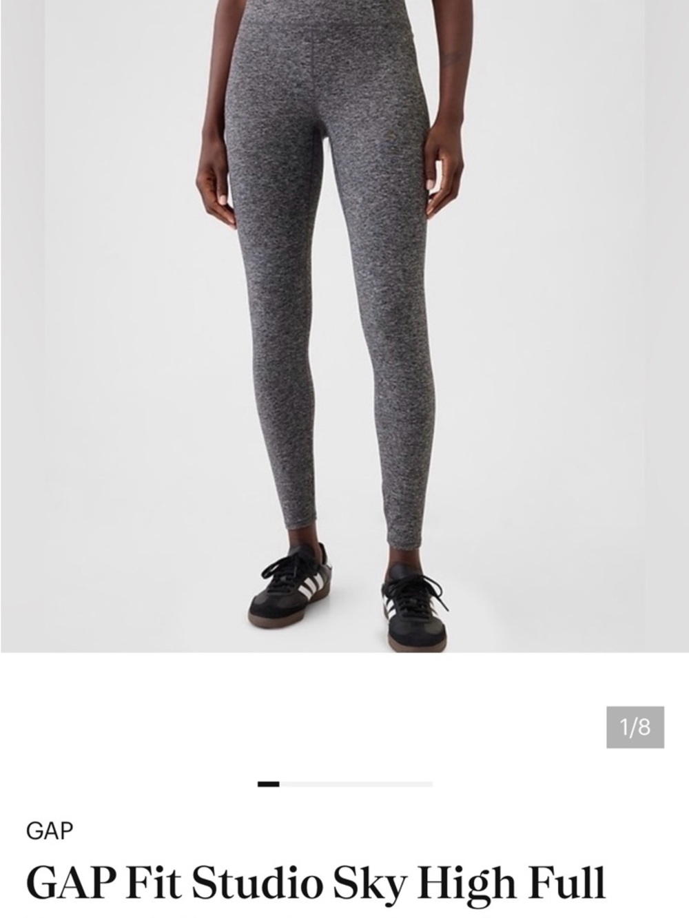 GAP Fit Studio Sky High Full-Length Heather Gray Leggings
